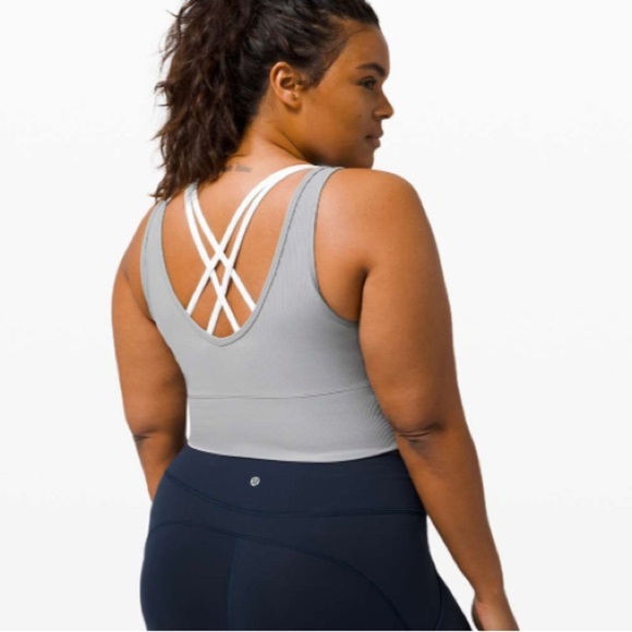 Lululemon Power Pivot Ribbed Tank Top Gray Grey Size 2 - Picture 5 of 7